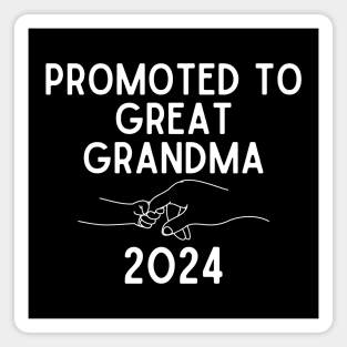 Promoted To Great Grandma 2024 New Great Grandmother Magnet